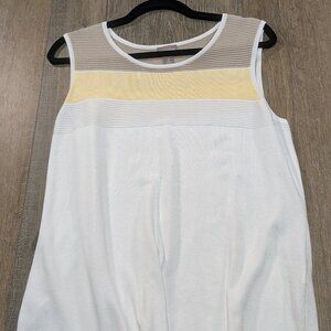 Chico's White and Tan Sleeveless Blouse, 2